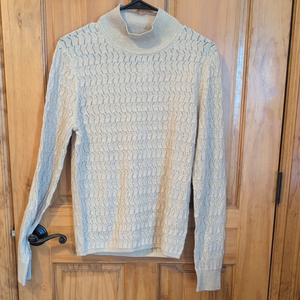 Cream Cable Knit Turtleneck Sweater